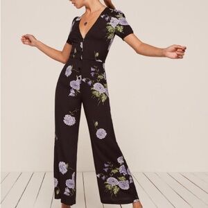 Floral Black Jumpsuit